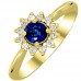 Χρυσό δαχτυλίδι ροζέτα Κ18 με ζαφείρι και διαμάντια