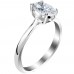Λευκόχρυσο μονόπετρο δαχτυλίδι Κ18 με lab grown diamond
