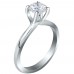 Λευκόχρυσο μονόπετρο δαχτυλίδι Κ18 με lab grown diamond