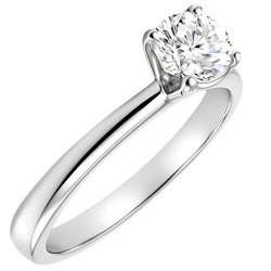 Λευκόχρυσο μονόπετρο δαχτυλίδι Κ18 με διαμάντι