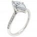 Λευκόχρυσο μονόπετρο marquise Κ14 με lab grown diamonds