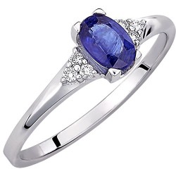 Λευκόχρυσο δαχτυλίδι Κ18 με διαμάντια και ζαφείρια Λευκόχρυσο δαχτυλίδι Κ18 με διαμάντια και ζαφείρια