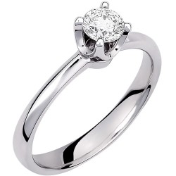 Λευκόχρυσο δαχτυλίδι μονόπετρο Κ18 με διαμάντι
