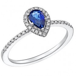 Λευκόχρυσο δαχτυλίδι Κ18 με ζαφείρι και διαμάντια Λευκόχρυσο δαχτυλίδι Κ18 με ζαφείρι και διαμάντια