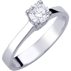 Λευκόχρυσο δαχτυλίδι μονόπετρο Κ18 με διαμάντι