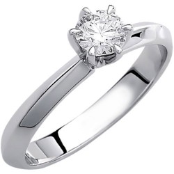 Λευκόχρυσο δαχτυλίδι μονόπετρο Κ18 με brilliant