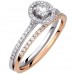 Δίχρωμο λευκό και ροζ χρυσό δαχτυλίδι Κ18 με διαμάντια
