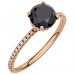 Μονόπετρο δαχτυλίδι από ροζ χρυσό Κ18 με black diamond