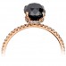 Μονόπετρο δαχτυλίδι από ροζ χρυσό Κ18 με black diamond