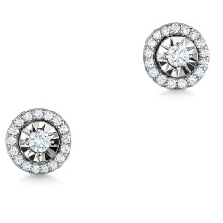 Λευκόχρυσα σκουλαρίκια Κ18 με διαμάντια Λευκόχρυσα σκουλαρίκια Κ18 με διαμάντια