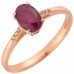 Ροζ χρυσό δαχτυλίδι Κ18 με ρουμπίνι και brilliant