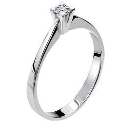 Λευκόχρυσο μονόπετρο δαχτυλίδι Κ18 με διαμάντι