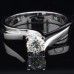Λευκόχρυσο μονόπετρο δαχτυλίδι φλόγα Κ18 με διαμάντι