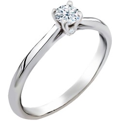 Μονόπετρο λευκόχρυσο δαχτυλίδι Κ18 με διαμάντια