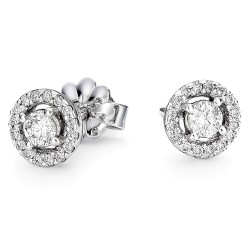 Λευκόχρυσα σκουλαρίκια Κ18 με διαμάντια