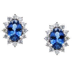Λευκόχρυσα σκουλαρίκια Κ18 με ορυκτά ζαφείρια και brilliant Λευκόχρυσα σκουλαρίκια Κ18 με ορυκτά ζαφείρια και brilliant