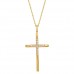 Χρυσός γυναικείος σταυρός Κ18 με διαμάντια και αλυσίδα
