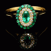 Χρυσό δαχτυλίδι Κ18 με διαμάντια και σμαράγδια