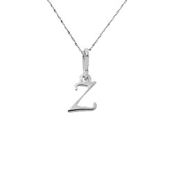 Λευκόχρυσο μενταγιόν "μονόγραμμα" Κ14 με αλυσίδα