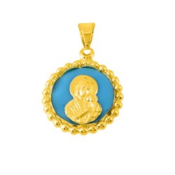 Χρυσό φυλαχτό Κ14 με τιρκουάζ