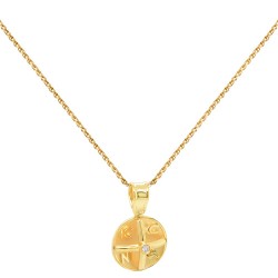 Χρυσό κωνσταντινάτο φυλαχτό Κ14 με αλυσίδα