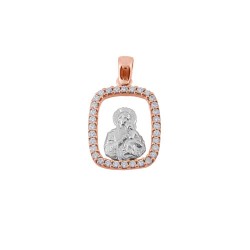 Φυλαχτό από ροζ χρυσό Κ14 με ζιργκόν