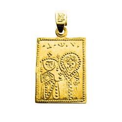 Χρυσό φυλαχτό διπλής όψης Κ14