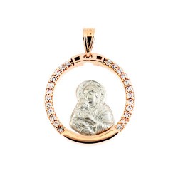 Φυλαχτό από ροζ χρυσό Κ14 με ζιργκόν