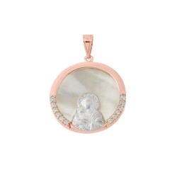 Φυλαχτό από ροζ χρυσό Κ14 με φίλντισι