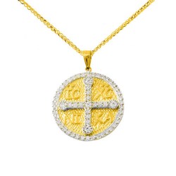 Χρυσό φυλαχτό διπλής όψης Κ9 με αλυσίδα