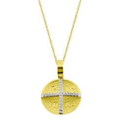 Χρυσό φυλαχτό Κ14 με αλυσίδα