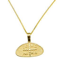 Χρυσό κωνσταντινάτο φυλαχτό Κ9 με αλυσίδα