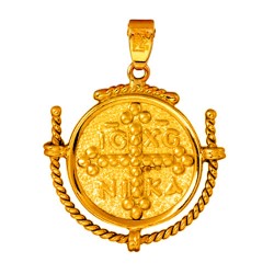 Χρυσό κωνσταντινάτο φυλαχτό Κ14