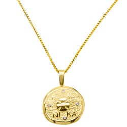 Χρυσό κωνσταντινάτο φυλαχτό Κ9 με αλυσίδα