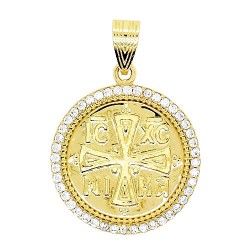 Χρυσό κωνσταντινάτο φυλαχτό Κ14