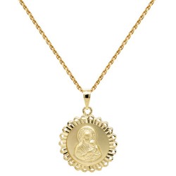 Χρυσό φυλαχτό Παναγία Κ14 με αλυσίδα