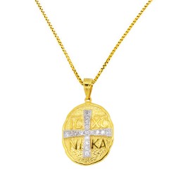Χρυσό κωνσταντινάτο Κ9 με αλυσίδα