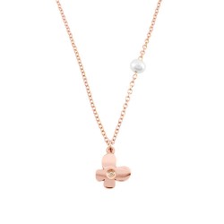 Κολιέ πεταλούδα από ροζ χρυσό Κ14