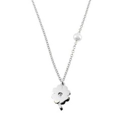 Λευκόχρυσο κολιέ τετράφυλλο τριφύλλι Κ14