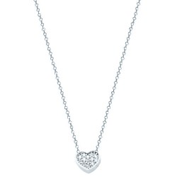 Λευκόχρυσο κολιέ καρδιά Κ14 με ζιργκόν