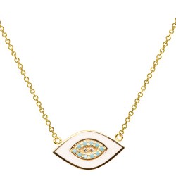 Χρυσό κολιέ μάτι Κ14