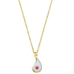 Χρυσό κολιέ σταγόνα Κ14 με μάτι