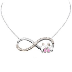 Λευκόχρυσο κολιέ άπειρο οικογένεια Κ14