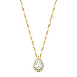 Χρυσό κολιέ σταγόνα Κ14 με ζιργκόν