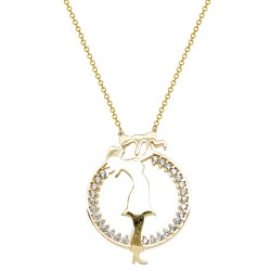 Χρυσό κολιέ μαμά και μωρό Κ14