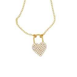 Χρυσό κολιέ καρδιά Κ14 με ζιργκόν