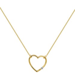 Χρυσό κολιέ καρδιά Κ14 με ζιργκόν