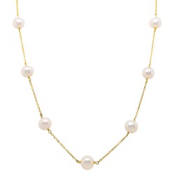 Χρυσό κολιέ Κ14 με μαργαριτάρια