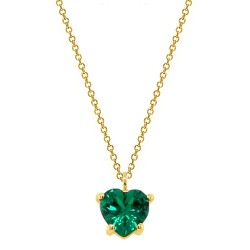 Χρυσό κολιέ καρδιά Κ14 με ζιργκόν