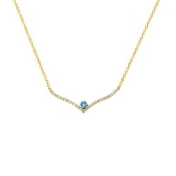 Χρυσό κολιέ Κ9 με ζιργκόν